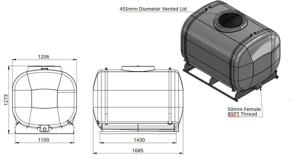 1600L Tank Dimensions l